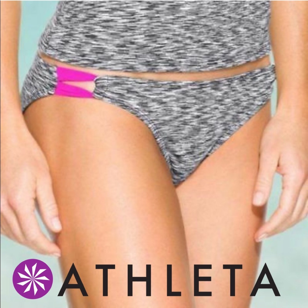 ATHLETA Asphalt Space Dye Kata Gray Swim Bottom M